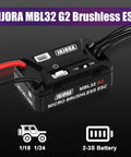 MBL32 G2 Waterproof Brushless ESC for 1/24 Axial SCX24 upgrade, showcasing programmable features and compatibility with 2-3S battery.