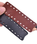 Cowhide Leather Lever Wrap Set for Lever Action Rifles and Shotguns, 3.5 Inch, dual color brown and black leather shown.