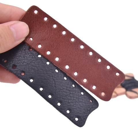 Cowhide Leather Lever Wrap Set for Lever Action Rifles and Shotguns, 3.5 Inch, dual color brown and black leather shown.
