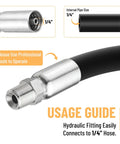 Racewill 12-pack hydraulic hose fitting with 1/4 in NPTF male thread on black 1/4 in ID hose