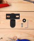 Go To Heavy Duty Glass Shower Door Pivot Hinge in stainless steel with mounting hardware on wooden table