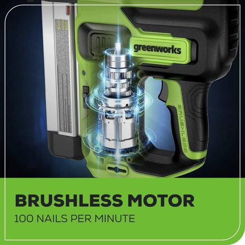 24V 18 Gauge Brushless Cordless AirStrike Brad Nailer Tool Only With Fast Jam Release Lightweight Under 6 Lbs Motor Details