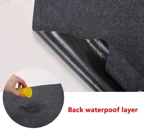 Under Refrigerator Mat With Quick Absorbency Waterproof Non Slip Backing Washable 36 By 36 Inches showing waterproof layer