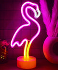 Pink Flamingo LED Neon Light Sign For Bedroom And Girls Room Decor USB Or Battery Powered Night Light On Stand Totally Cute Flamingo Neon Lamp With Warm Glow And Multicolor Accent Perfect Desk Or Tabletop Accent