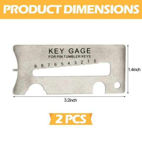 40-104 Key Gauge Kit For Locksmiths Key Decoder And Lock Pick Alignment Tool Set with product dimensions