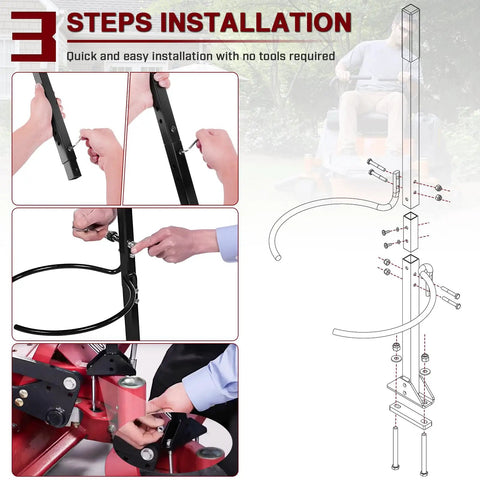 Bucket Bracket For ZeroTurn Mower Handle Upgrade For Quick Tool Transport And Yard Cleanup Haul Mulch Debris And Plants In A 5 Gallon Bucket Black Heavy Duty Yet Lightweight installation process