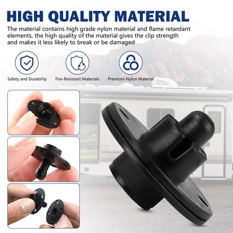 Heavy Duty Panel Mounting Clips And Upholstery Fasteners With Rock Solid Grip Holding Up To Fifteen Pounds Each Thirty Set Nylon Push Pins For Trim And Dash Fix Keep Your Fitments Locked Tight, showcasing premium nylon material