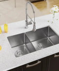 Undermount Stainless Steel Kitchen Sink With Double Bowl 31 Inch 40 60 Split 18 Gauge 304 Grade Quiet Noise Reduction Modern Radius Corners