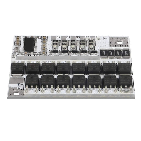 Straight Up Badass 5S 21V 100A BMS Lithium Battery Protection Board With Smart Balance Charging Module, top view.