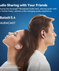 Air Pro 4 Wireless Earbuds With Adaptive Hybrid Noise Canceling For Crisp Sound And Big Battery Life used by two people.