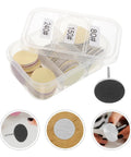 Portable Nail Care Kit With 80 150 240 Grit Sandpaper Discs For Dead Skin Removal, Foot File Sanding Sheets, Grab And Go Travel Friendly Nail And Foot Grooming Set For Home Or On The Go. Clear storage box with 80/150/240 grit discs