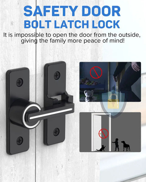 Built Tough Heavy Duty Zinc Alloy Gate Latch Lock for Barn Doors And Sliding Doors 180 Degree Flip Latch Safety Bolt