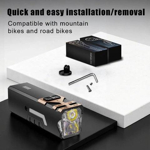 Beefed Up 2500LM Bike Light For Night Riding With Garmin And GoPro Mounts 4000mAh Rechargeable Front Headlight with tools
