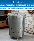 Outdoor 20 Gallon Burn Barrel For Backyard Burning Trash Leaves And Paper Galvanized Steel Metal Burn Can Cage Bin with vented lid
