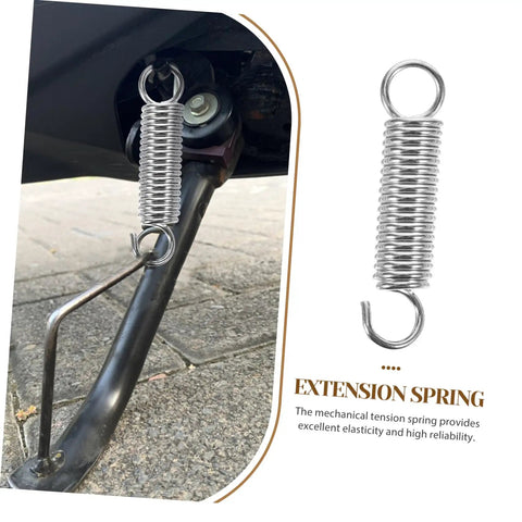 Top Tier 10-Piece Stainless Steel Extension Springs Kit Delivers Killer Strength For DIY Gear, Electric Vehicles And Heavy Machinery With Easy Swap Performance. stainless steel extension spring on vehicle stand