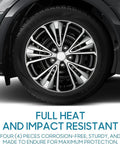 16 Inch Hubcaps Set Of 4 For Steel Wheels OEM Replacement Snap On Wheel Covers Durable ABS Black And Silver 10 Spoke Design