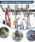Beefy Garage Wall Mount Bike Storage Rack Holds Up To 6 Bicycles And 5 Helmets, Heavy Duty Steel With Powder Coat Finish