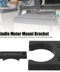 Premium Cast Aluminum Spindle Motor Mount Bracket Clamp Fits 71mm CNC Spindle Fixture with black anodized finish and mounting holes.