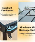 Walk In Outdoor Greenhouse Kit 8 By 14 Feet Large Weatherproof Greenhouse showing aluminum frame and polycarbonate panels