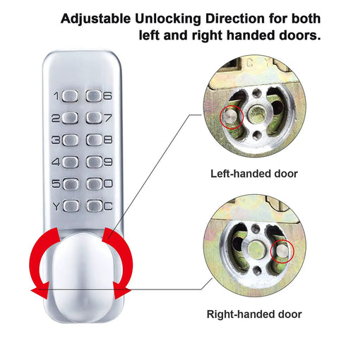 Mechanical Door Lock With Keypad For Indoor And Outdoor Doors, Waterproof Keyless Entry Knob And Deadbolt, Heavy Duty Stainless Steel Gate Lock Set With Handle, Works Left Or Right Swing