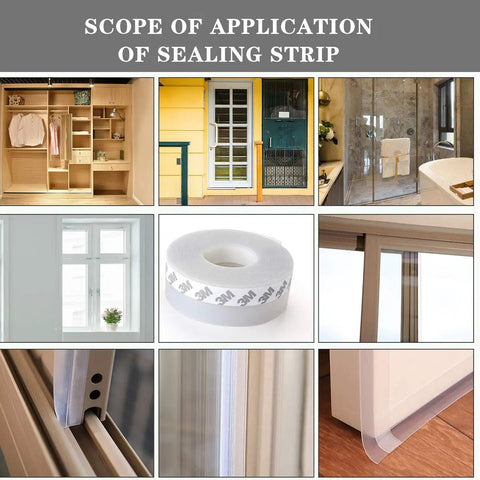 Transparent Silicone Door Seal Strip Self Adhesive Weather Stripping For Doors And Windows Draft Stopper And Soundproof Gap Filler