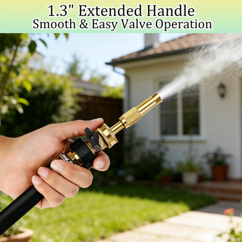 Built Tough Three Quarter Inch Garden Hose Shut Off Valve Set With Ergonomic Handle Solid Brass Construction in use