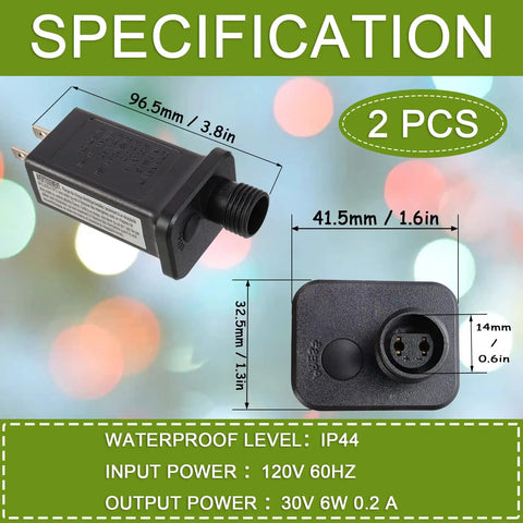 Dimensions of Your Go-To 30V 6W LED Transformer Replacement With 8-Mode Controller For Christmas String Lights And Inflatable Decor