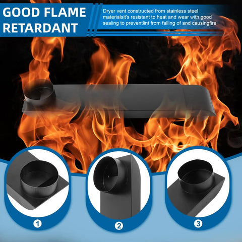 Dryer Vent Periscope Kit With Stainless Steel Telescoping Duct Extending 25 To 55 Inches, flame retardant with universal 4-inch fit