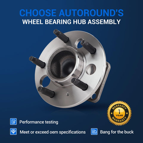 Rear Wheel Hub and Bearing Assembly 512152 for Chevy Malibu 2001 to 2003 and Classic 2004 to 2005, Pontiac Grand Am 1999 to 2005, Oldsmobile Alero 1999 to 2004 with ABS