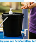 Kick Hassle Free Cleaning With This Slick Portable Hand Wash Station And Pump Soap Dispenser Featuring A Roomy Two Point Six Gallon Tank Perfect For Tailgates Campsites Job Sites Or Road Trips To Keep Your Crew Fresh On The Fly. Black hand wash station with a pump, showing usage for hand sanitization.