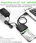 Plug And Play SATA To USB 3.0 External Adapter Cable For 2.5 Inch And 3.5 Inch HDD And SSD With Power Supply Fast Data Transfer Clone