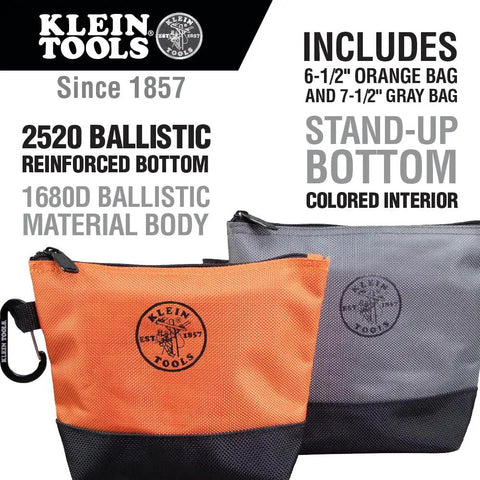 Utility Tool Bag Set With Stand Up Zipper Pouches Pro Grade Built Tough 1680D Ballistic Weave Reinforced Bottoms Easy Access