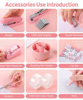 Pink Desk Accessories Set For Home Office 10 Piece Including 360 Degree Rotating Pen Holder Stapler Staple Remover Tape Dispenser