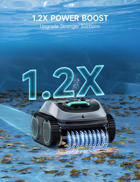 Cordless Robotic Pool Cleaner With No Fuss All-In-One Cleaning For Inground And Above Ground Pools, Powerful Suction, 1.2X power