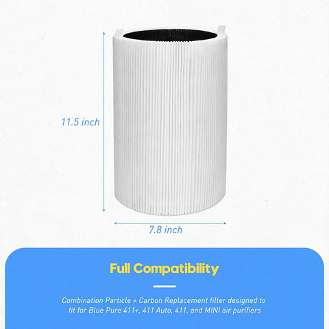 Replacement Filters For 411 Series Air Purifiers 2 Pack With Two Particle Filters And Two Activated Carbon Filters, H13 Filtration