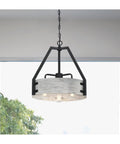 Dope Craftsman Style Three Light Indoor Chandelier In Matte Black And Antique Ash Finish for dining rooms, living rooms, and foyers.
