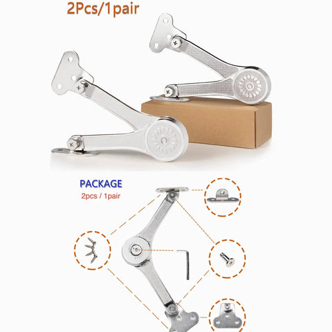 Heavy Duty Soft Close Chest Hinges For Toy Boxes And Wooden Chests, Adjustable Lid Support, Zinc Alloy, Includes 2 Pack