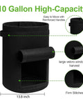 Potato Grow Bags With Flap 10 Gallon 4 Pack Planter Pots With Handles And Harvest Window For Potatoes Tomatoes And Vegetables