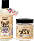 Killer Duo Mineral Oil And Carnauba Wax Set for Wood Cutting Boards with Lavender and Rosemary Extract, 100% Natural Beeswax Blend