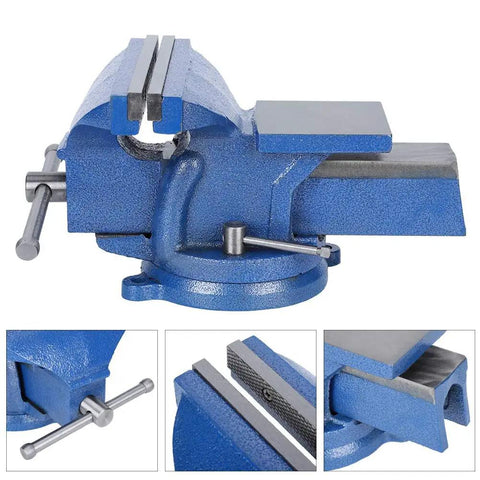 Fabater 8-Inch Cast Iron Table Vise With Heavy Duty Anvil Base, showing 200mm jaw width for secure grip on shop projects.