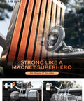 MagSafe Car Mount For iPhone 17 Pro Max With 24 Strong Magnets showcased with mounting capabilities and strength test.