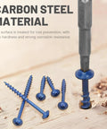 Exterior Pocket Hole Screws Kit With One Hundred Pieces Size Eight By One Inch Wood Screws Blue Anti Rust Coating in wood