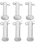 3 Pairs Clevis And Cotter Pin Kit M10x35mm And M8x35mm Steel Fasteners For Auto Jack And Hydraulic Gear Lawn Mower Pins Built To Last Heavy Duty High Load Clevis And Cotter Pins Universal Fixing Pin Set For Garage Projects And DIY Repairs. Steel clevis pins with cotter clips, shown in 3 pairs