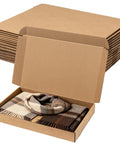Open box from Heavy Duty 17x11x2 Shipping Boxes 20 Pack Brown Corrugated Cardboard Mailers showing contents