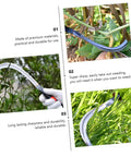Two Piece Manganese Weeding Scythe Set for Gardening with sharp blade cutting grass and plants outdoors