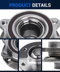 Front and Rear Wheel Bearing and Hub Assembly for Audi 2008 to 2015 A4 A5 A6, close-up of hub and bearing details