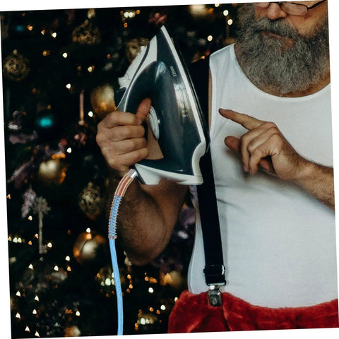 Pro Grade Heavy Duty High Temperature Steam Iron Replacement Hose And Tube in use near Christmas decor