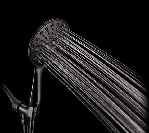 Handheld Shower Head 6 Inch Rainfall Face With High Pressure And 6 Spray Settings Including Power Rain, Oil Rubbed Bronze Finish