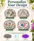 Kids DIY Stepping Stones Kit With 3 10 Inch Round Molds, 370 Plus Mosaic Tiles, Alphabet And Number Stamps for garden craft