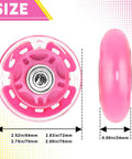 8 Pack 64mm Inline Skate Wheels With Bearings For Indoor And Outdoor Replacement High Performance Durable Wheel Rosy 82A